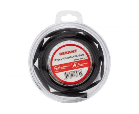 Термоусаживаемая трубка REXANT 6,0/3,0 мм черная, ролик 2,44 м 29-0036 – изображение 5