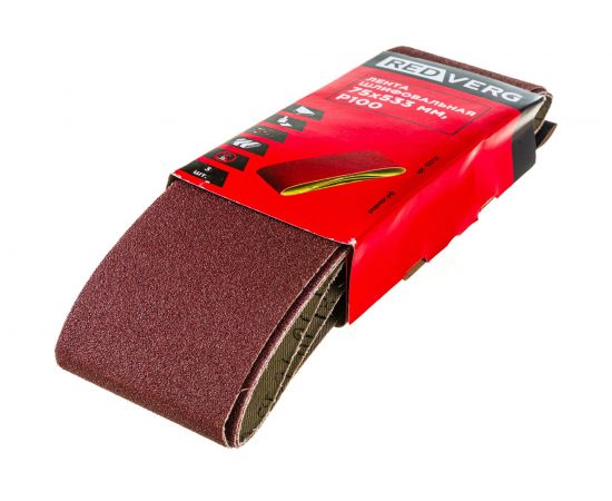 Лента шлифовальная (3 шт; 75х533 мм; Р100) REDVERG 6624250 – изображение 6
