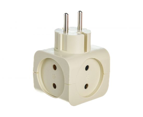 Тройник ЭРА SP-4-I 4гн, без заземления слоновая кость Б0008206 – изображение 6