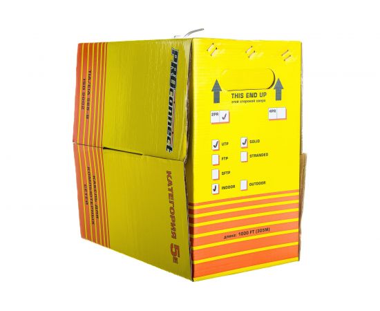Кабель PROconnect витая пара UTP 2PR 24AWG, CCA, CAT5e, PVC, серый, бухта 305 м 01-0022-3 – изображение 6