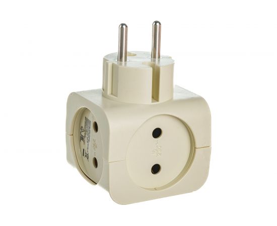 Тройник ЭРА SP-4-I 4гн, без заземления слоновая кость Б0008206 – изображение 7