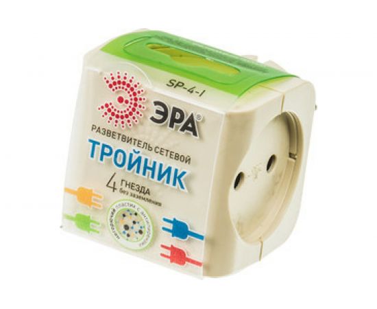 Тройник ЭРА SP-4-I 4гн, без заземления слоновая кость Б0008206 – изображение 10