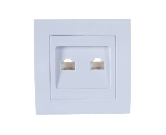 Компьютерная розетка UNIVersal Бриллиант 2-ая белая 1079 