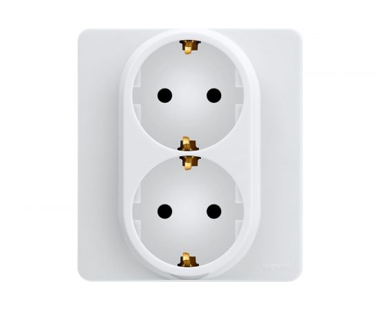 Розетка Legrand 2x2К+З - немецкий стандарт - 16 А - 250 В - INSPIRIA - белый 673750 
