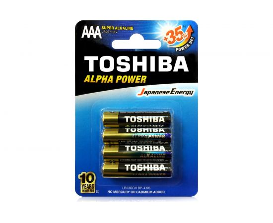 Алкалиновый элемент питания Toshiba LR03 ALPHA POWER 4456 