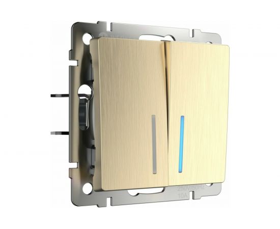 Выключатель WERKEL W1120110 двухклавишный с подсветкой шампань рифленый a051414 