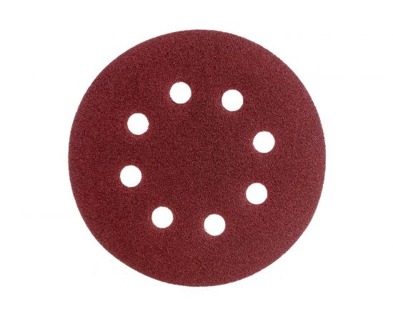 Круг абразивный на ворсовой подложке под липучку, перфорированный (5 шт; 125 мм; 8 отв; P 100) СИБРТЕХ 738057 