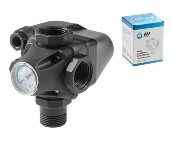 Реле давления с манометром 1" для насоса AV Engineering AVE147-01 