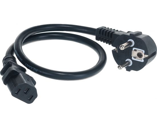 Сетевой шнур REXANT, угловая евровилка - евроразъем С13, кабель 3x1,5кв.мм, длина 0,5м 11-1136 – изображение 2
