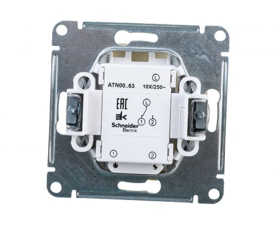 1-клавишный переключатель Schneider Electric AtlasDesign Бежевый с подсветкой, сх.6а, 10АХ ATN000263 – изображение 2