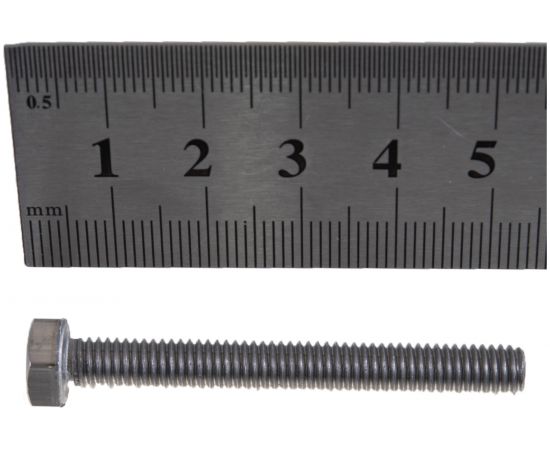 Болт с шестигранной головкой, с полной резьбой ЕВРОПАРТНЕР DIN 933 нержав. сталь, 6х50 мм, 4 шт. G2 9653 1 – изображение 2