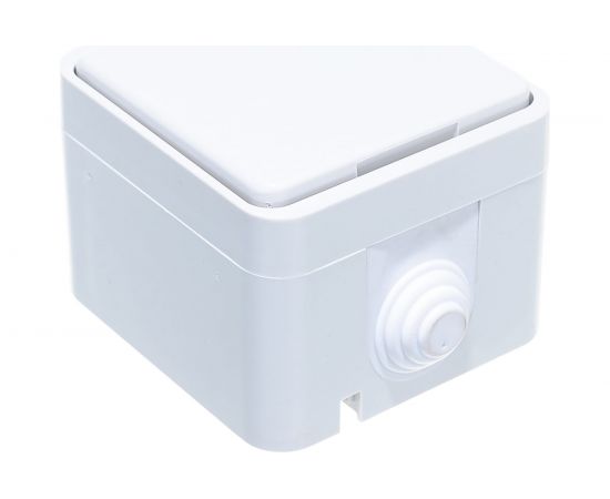 Одинарная розетка IN HOME с крышкой AQUA белая полугерметичная 3110 4690612000541 – изображение 2