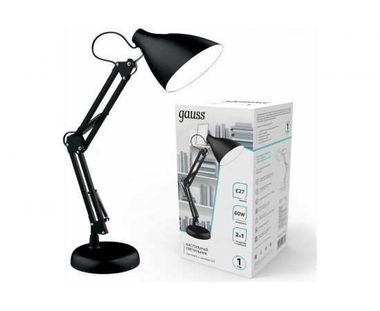 Настольный светильник Gauss модель GTL003 60W 220-240V E27 черный струбцина и основание 1/12 GT0032 – изображение 2