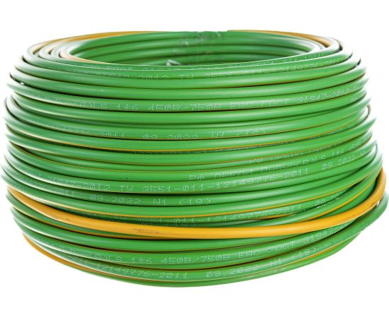 Провод ОРЕОЛ ПуВ нг А LS 1х6,0 желто-зеленый 50м 83261 – изображение 2