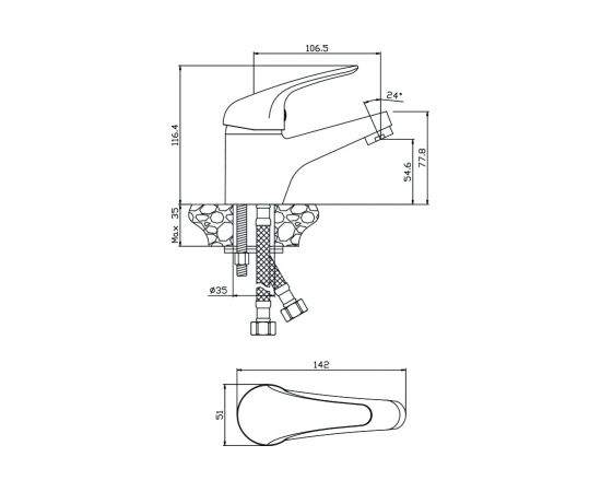 Смеситель для раковины OLIVES LEON 04100LN – изображение 2