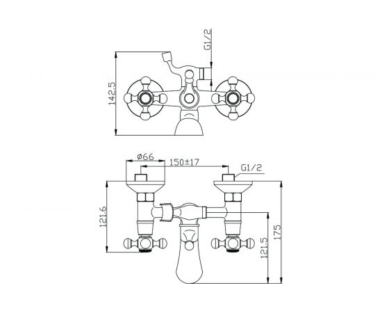 Смеситель для ванны OLIVES GIRONA 01201GR – изображение 2