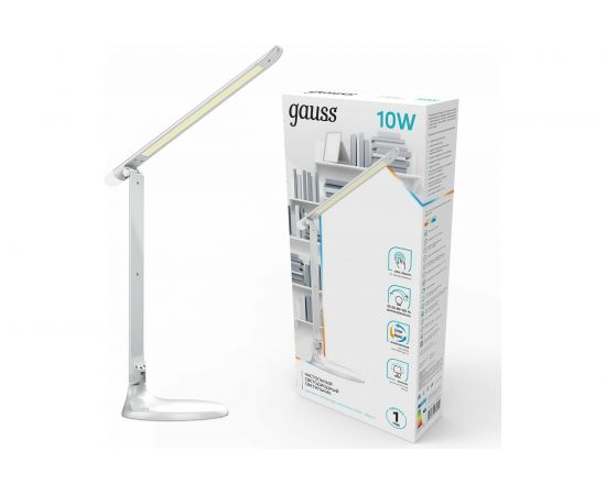 Настольный диммируемый светильник Gauss модель GTL204 10W 550lm 2700-6500K 170-265V белый + ночник LED GT2041 – изображение 2