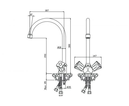 Смеситель для кухни OLIVES VIGO 21430VG – изображение 2