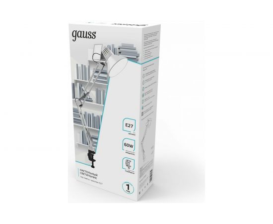 Настольный светильник Gauss модель GTL001 60W 220-240V E27 белый струбцина 1/16 GT0011 – изображение 3