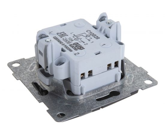 Механизм выключателя GUSI ELECTRIC Bravo 2 клавиши, скрытая установка, 10А, 250В, графит С10В2-010 – изображение 3