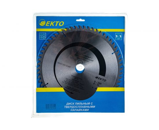 Диск пильный по дереву с твёрдосплавными напайками (300х3х32 мм; 60 зубьев) EКТО TW-001-300-32-060 – изображение 3