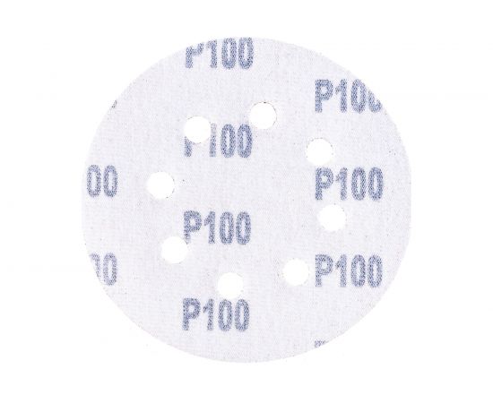 Круг абразивный на ворсовой подложке под липучку, перфорированный (5 шт; 125 мм; 8 отв; P 100) СИБРТЕХ 738057 – изображение 3