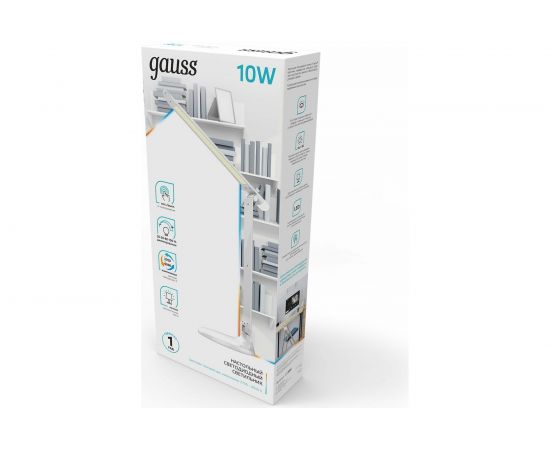 Настольный диммируемый светильник Gauss модель GTL204 10W 550lm 2700-6500K 170-265V белый + ночник LED GT2041 – изображение 4