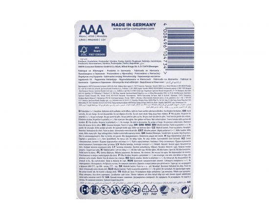 Батарейка Varta LONGLIFE MAX P. AАA 4703101404 – изображение 5