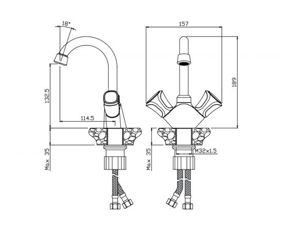 Смеситель для раковины с поворотным изливом OLIVES VASCO 27110VS – изображение 7