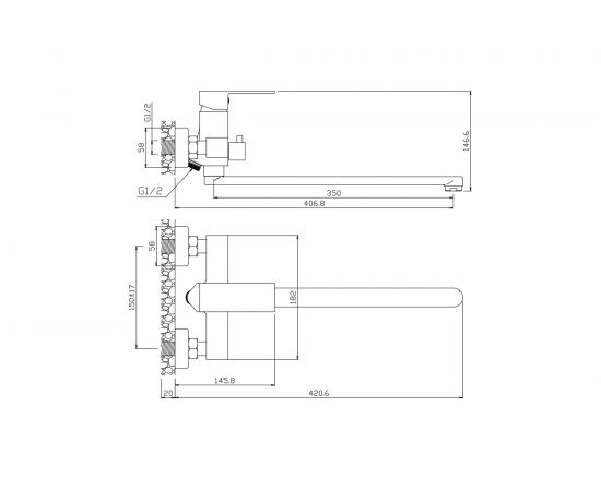 Смеситель для ванны OLIVES GRANADA с длинным изливом – изображение 7
