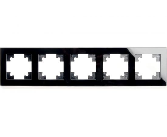 Горизонтальная 5-местная рамка STEKKER серия Катрин, GFR00-7005-05, черный 39641 