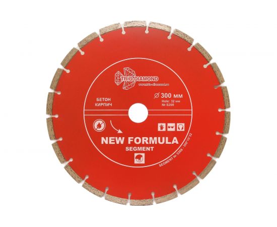 Диск алмазный отрезной Сегментный New Formula (300х32 мм) TRIO-DIAMOND S208 