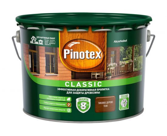 Антисептик PINOTEX CLASSIC NW тиковое дерево 9л 5270893 