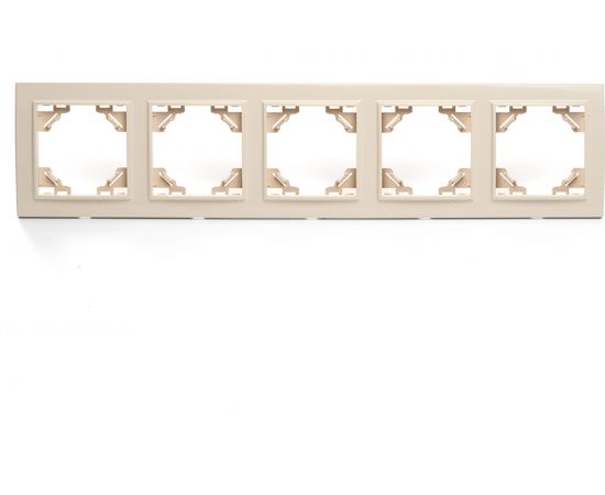 Горизонтальная 5-местная рамка STEKKER PPFR00-9005-02, серия Эрна, слоновая кость 39621 