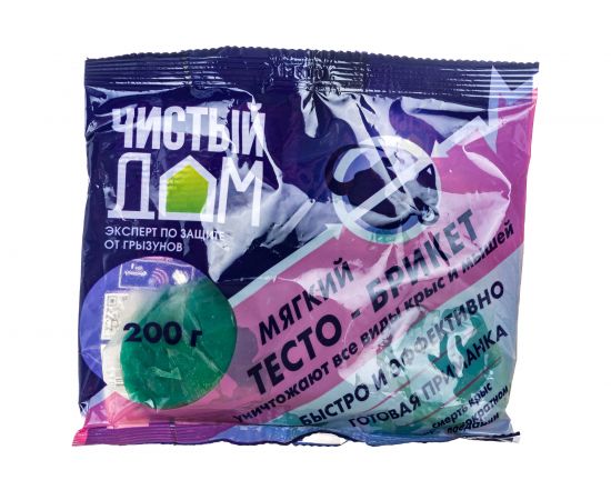 Тесто-брикет от крыс и мышей Чистый дом 200 г 03-054 