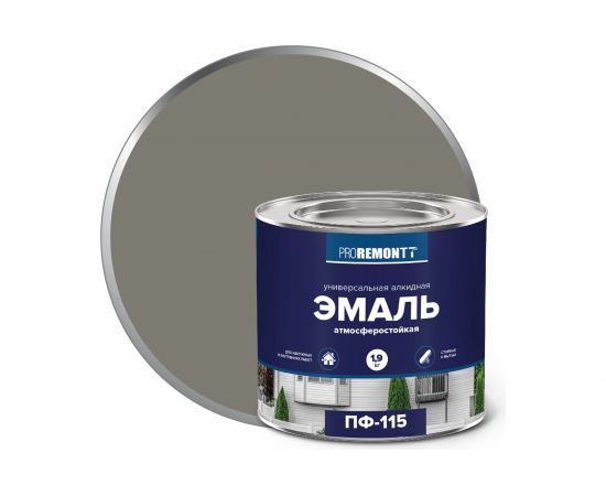 Эмаль PROREMONTT ПФ-115 серая, 1.9 кг Лк-00004473 