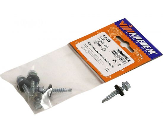 Кровельный саморез VIPкрепеж цинк 4,8/29 4шт 11002 VIP 