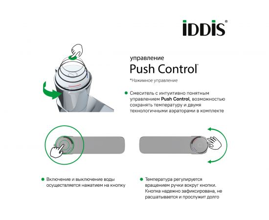 Смеситель для умывальника IDDIS Slide с инновационным управлением Push Control SLISBBTi01 – изображение 13