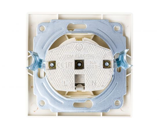 Розетка, слоновая кость 2П+З 16А 250В TDM Таймыр SQ1814-0112 – изображение 2