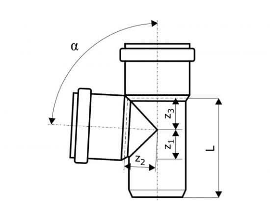 Канализационный тройник Ostendorf 87 градусов, 75х75 113400 – изображение 2