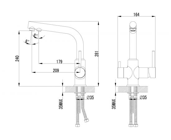 Смеситель для кухни с подключением к фильтру с питьевой водой Lemark Comfort LM3061C – изображение 3