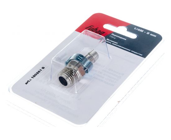 Переходник 1/4"M - елочка (8 мм; обжимное кольцо 8x13 мм; блистер) FUBAG 180261 B – изображение 3