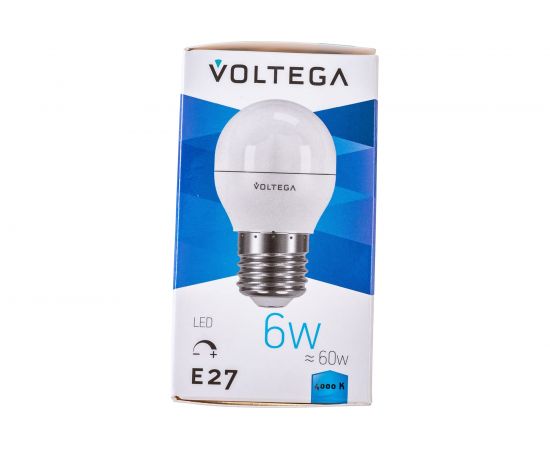 Светодиодная лампа VOLTEGA Шар диммируемый Е27 4000К 6W 5496 – изображение 5