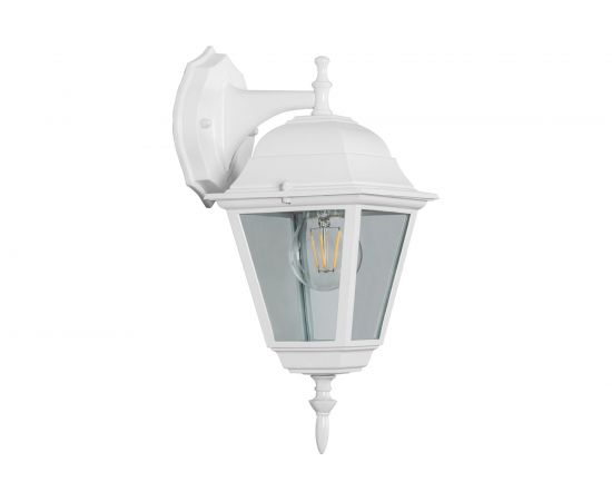 Садово-парковый светильник, четырехгранный на стену вниз 60W E27 230V, белый Feron 4102 11015 