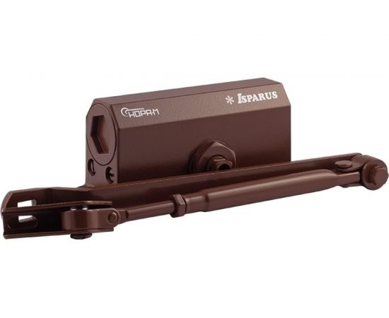 Дверной доводчик с фиксацией НОРА-М Isparus 410F (морозостойкий; от 15 до 60 кг; коричневый) 18402 
