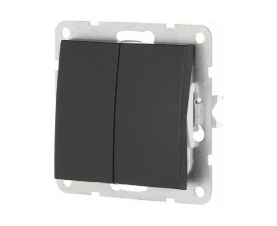 2-клавишная выключатель LK Studio схема 5, 16 A, 250 B, черный бархат 861108-1 