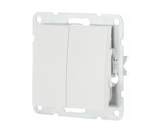 2-клавишный переключатель LK Studio с двух мест, схема 6+6, 16 A, 250 B, белый 861304-1 