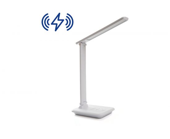 Настольный складной диммируемый светильник FERON 25W,3000-6000К, беспроводная зарядка и USB порт, белый DE1728 41452 