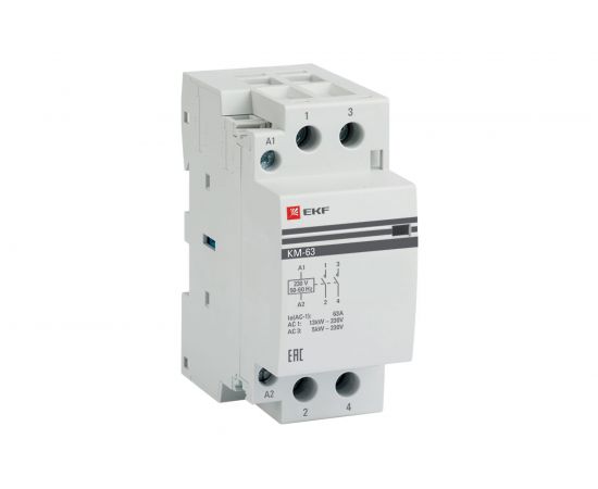 Модульный 2-полюсный контактор EKF 63А 220В 2но km-2-63-20 8156227 