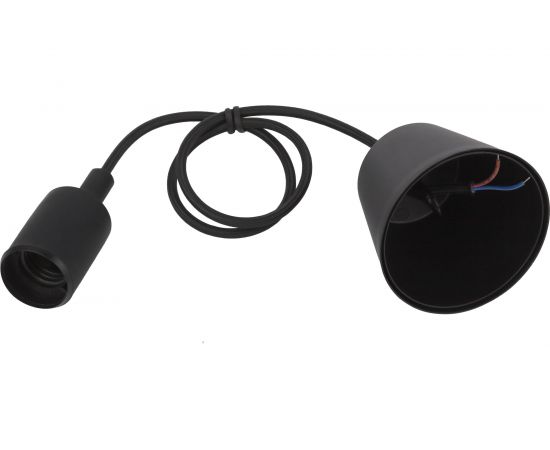 Патрон с подвесом ЭРА Е27, пластиковый, черный, 60/720 Б0048039 